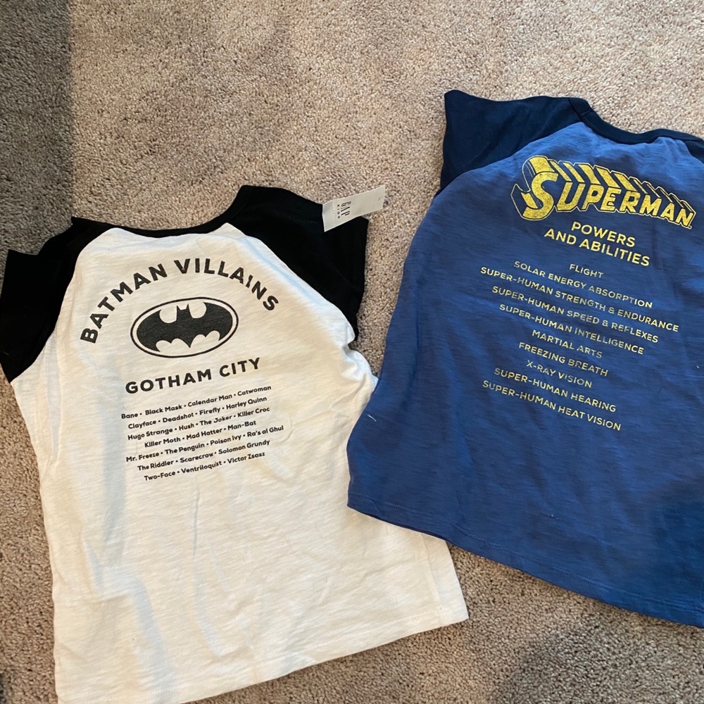 Gap Kids Superhero shirts size 6-7